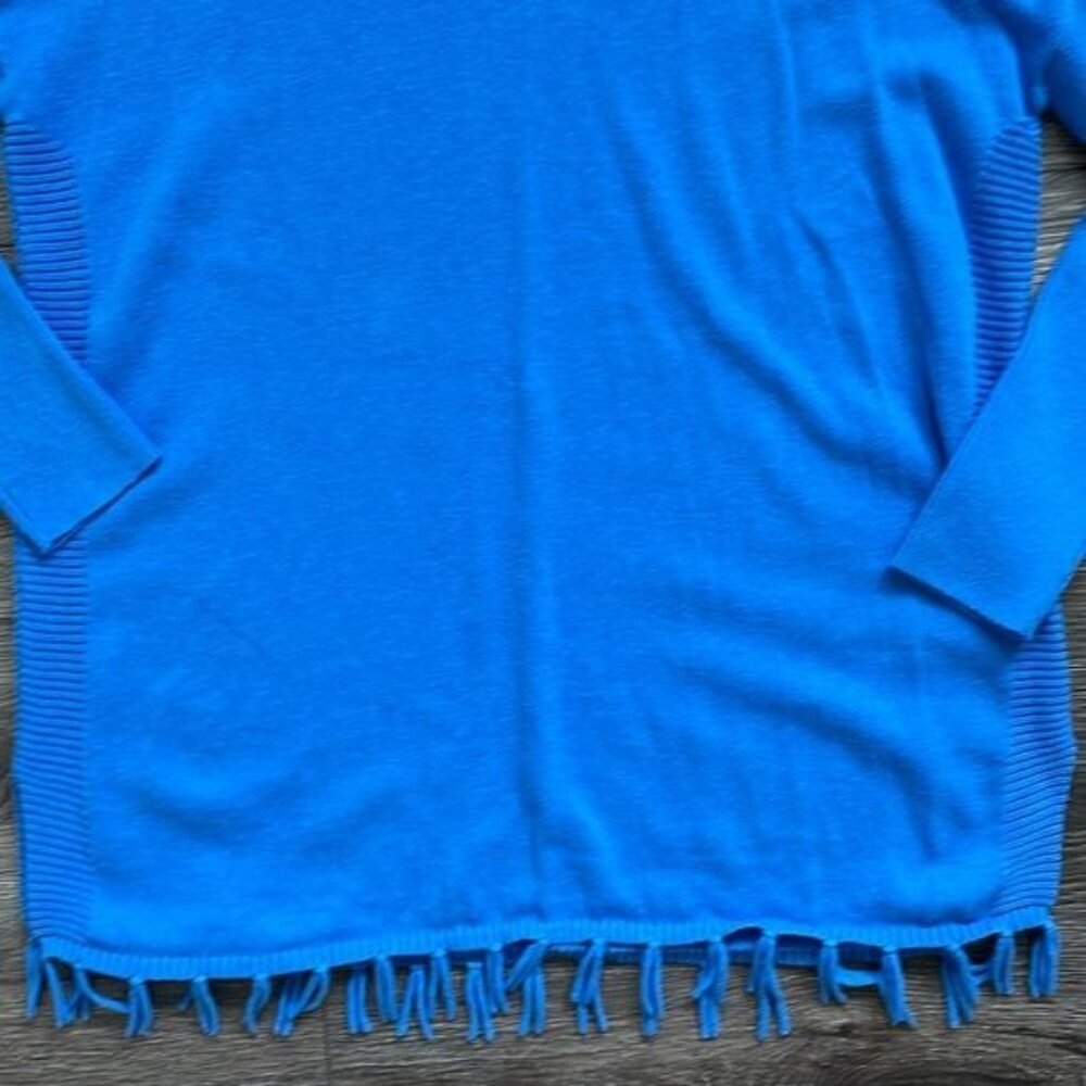 Lilly Pulitzer | Kids Girl's Mini Ramona Fringe Sweater Coastal Blue XL 12-14 - Picture 2 of 10